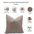 thumbnail image 2 of Fabdivine Block Print Throw Pillow Cover, 14x14 Inch Pure Linen Vintage Cushion Cover, Floral Print Boho Design Brown Pillow Cover for Sofa and Couch, 2 of 5