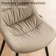 thumbnail image 6 of YOUNIKE Dining Chairs, Set of 2, Faux Leather Dining Chairs, Mid-Century Modern Upholstered Seat, No Armrests, No Wheels, Suitable for Family Living Rooms, Cafeterias, Khaki, 6 of 7