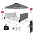 thumbnail image 6 of CROWN SHADES 10x10 Pop up Canopy with 150D Silver Coated Fabric Including 2 Half Sidewalls, Black, 6 of 11