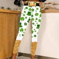 thumbnail image 2 of lcziwo St Patricks Day Leggings for Women Casual Stretchy High Waisted Yoga Pants Funny Shamrock Print Running Leggings Full Length Tight Trousers Gold XL, Fall Savings, 2 of 8