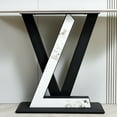 thumbnail image 5 of Williamspace 47.2" Modern Console Table, Sintered Stone Sofa Table Narrow Long Entryway Table with Metal Base, Exquisite Shaped Accent Table for Hallway Entrance Corridor Living Room Office, Black, 5 of 6