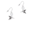 thumbnail image 2 of Delight Jewelry Silvertone Small 3-D Hummingbird Silvertone Leaf French Earrings, 2 of 5