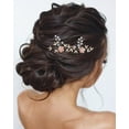 thumbnail image 4 of Bridal Hair Pins - 2PCS Gold Wedding Hair Accessories, Hair Pieces Headpiece Jewelry with Vintage Flower Leaf Rhinestone Crystal for Mother of Bride Brides Bridesmaid Women Flower Girls, 4 of 5