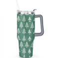 thumbnail image 2 of Green White Minimalist Christmas Tree 40 Oz Tumbler with Handle Lid and Straw Stainless Steel Double Walled Vacuum Insulated Cup Merry Christmas Gifts Tumbler for Women Men Friends Outdoor Indoor, 2 of 6