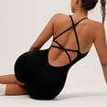 thumbnail image 5 of CHUMUD Womens Workout Outfit Built-In Bra Crisscross Back Tummy Control Butt Lifter Bodysuit Shorts, Seamless Activewear Romper Yoga Gym, 5 of 6