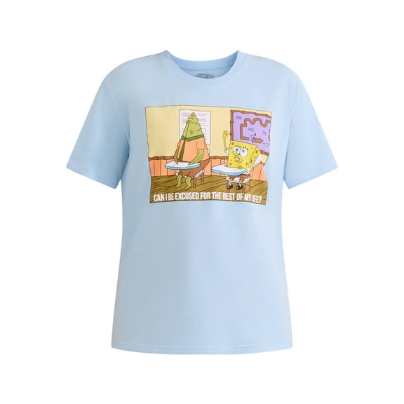 SpongeBob SquarePants Women's Graphic Tee with Short Sleeves, Sizes XXS-XXL