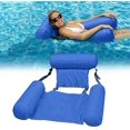 thumbnail image 2 of Silla flotante, hamaca de agua inflable, asiento de tumbona plegable con flotador de piscina con respaldo, flotador de playa para adultos TUNC Sencillez, 2 of 5