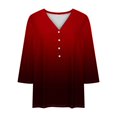 thumbnail image 3 of hxobax 3/4 Length Sleeve Button Shirts for Womens Plus Size Tunic Tops Gradient Casual Loose Blouses, 3 of 4