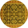 thumbnail image 1 of Ahgly Company Indoor Round Oriental Yellow Industrial Area Rugs, 7' Round, 1 of 4