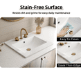 thumbnail image 3 of Los Flexi 20” × 18” White Drop-In Bathroom Sink 4-in Centerset Faucet Holes Single Overflow Rectangular Classic Style, 3 of 14