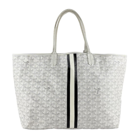 Pre-Owned Goyard Saint Louis PM Handbag in PVC-Coated Canvas, White, Unisex, z8323