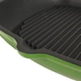 thumbnail image 5 of BergHOFF Neo 2pc Cast Iron 11" Grill Pan with Slotted Steak Press, Green, 5 of 6
