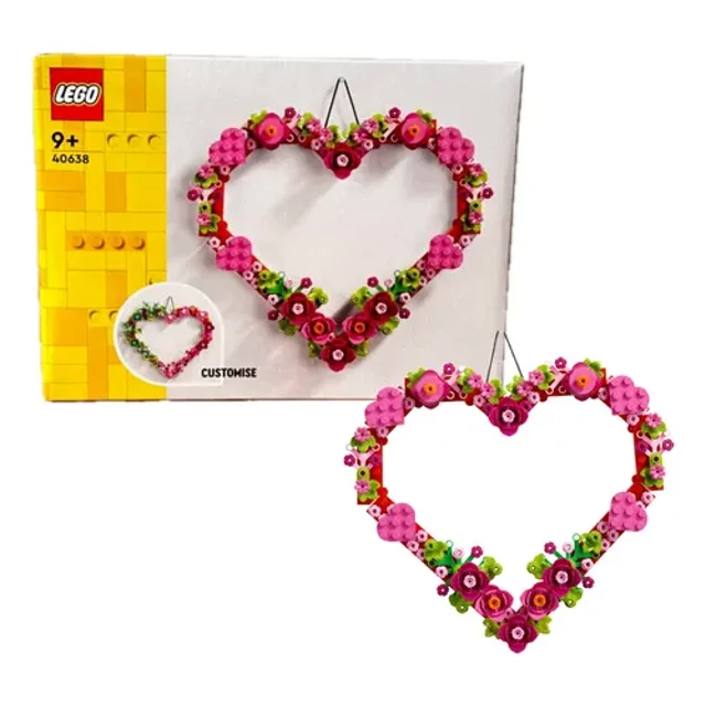 LEGO® Corazón Decorativo Set de construcción y decoración para niños y niñas, con Flores y Hojas Decorativas 40638