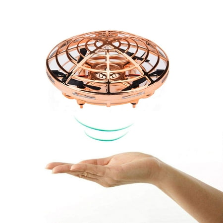 Sky Stone Hand Operated Drones for Kids and Adults, Interactive Infrared Induction Helicopter Ball with 360° Rotating, Flying Toy- Indoor – Outdoor – Rose Gold (Best Indoor Outdoor Helicopter)