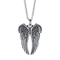 thumbnail image 2 of 2xColgante Acero Inoxidable Cremación Tono Plata Negro Para Regalos Mamá Y Papá Zulema Collares de urna de ala de ángel, 2 of 8