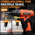 thumbnail image 4 of Fixerfall 152 Piece Cordless Drill Tool Kit with 12V Rechargeable Power Drill, 25+1 Torque Electric Drill Driver, Household Home Repair Tool Set with Storage Case, DIY Tools for Men Women, 4 of 8