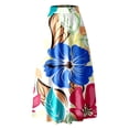 thumbnail image 4 of Icvfdpl Women'S Casual Dresses Bohemian Floral Print Maxi Skirt High Waist Pocket Party Beach Long Skirts Leisure Sundress Stylish Woman Beachwear Blue Xl, 4 of 4
