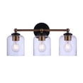 thumbnail image 7 of Coppa 3 - Light Flat Black And Satin Brass Brass Traditional Incandescent Glass And Steel, 7 of 7