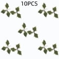 thumbnail image 3 of 10 Pcs Artificial Holly Berries, 5.12 inch Faux Berries Holly Leaves, Fake Berries with Green Leaves Christmas Tree Wreath Decor and Gift Box Warp, 3 of 7