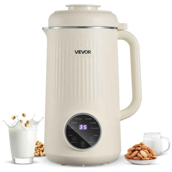 VEVOR 8-in-1 Nut Milk Maker, 41 oz Soy Milk Maker Machine with 10 Blades, for Homemade Oat, Nut, Soy, Juice,Milkshake, Rice Cereal,Plant-Based Beverages with Self-Cleaning, Boil Water, 12-Hour Delay