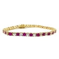 thumbnail image 4 of 14K Yellow Gold Finish 10Ct Round Lab-Created Diamond Ruby Tennis Bracelet 7", 4 of 4