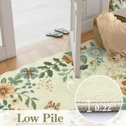 Moynesa 5x7 Floral Living Room Rugs, Area Rugs 5x7ft Rug for Bedroom Ultra-Thin Soft Rug, Non-Slip Washable Rugs Stain Resistant Boho Rug Low-Pile Throw Rug for Dining Room Office,Beige