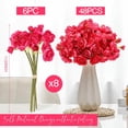 thumbnail image 2 of 48 Pcs Ranunculus Artificial Flower,Real Touch Peonies Artificial Flower Silk Faux DIY Bouquet for Wedding Bridal Shower Valentine Centerpieces Arrangements Home Decorations(White,Green), 2 of 10