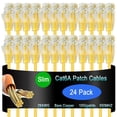 thumbnail image 1 of Cable de conexión Ethernet Lysymixs Cat6a Slim, 30 cm, paquete de 24 unidades, amarillo, 1 of 7
