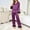 Purple, variant on 2026 New Limit-time Offer, Women's Casual Pajama Set Solid Color Loose Home Wear Pocket Pants Button Long Sleeve Cardigan Lapel Top Comfy Loungewear Suit for Sleeping Relaxing