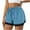 Light Blue, variant on BLVB Women's 2 in 1 Running Shorts for Yoga Workout Athletic Shorts Drawstring High-Waisted Shorts Gym Clothes with Liner Pockets