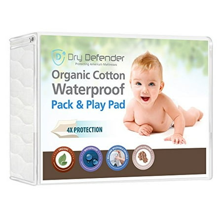 Organic Cotton Waterproof Pack N Play Crib Pad Natural Baby