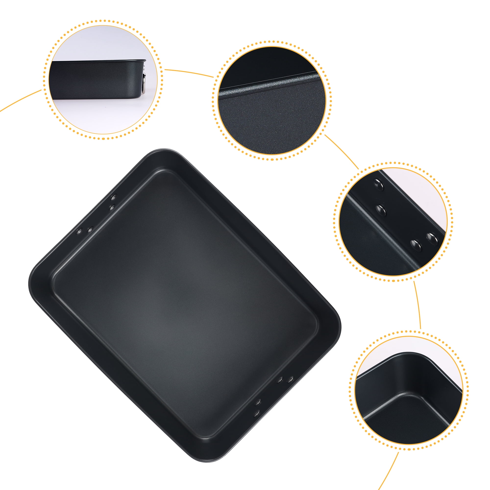 Unique Bargains Nonstick Baking Sheet Pan Black 13.7*10.8*2.6in