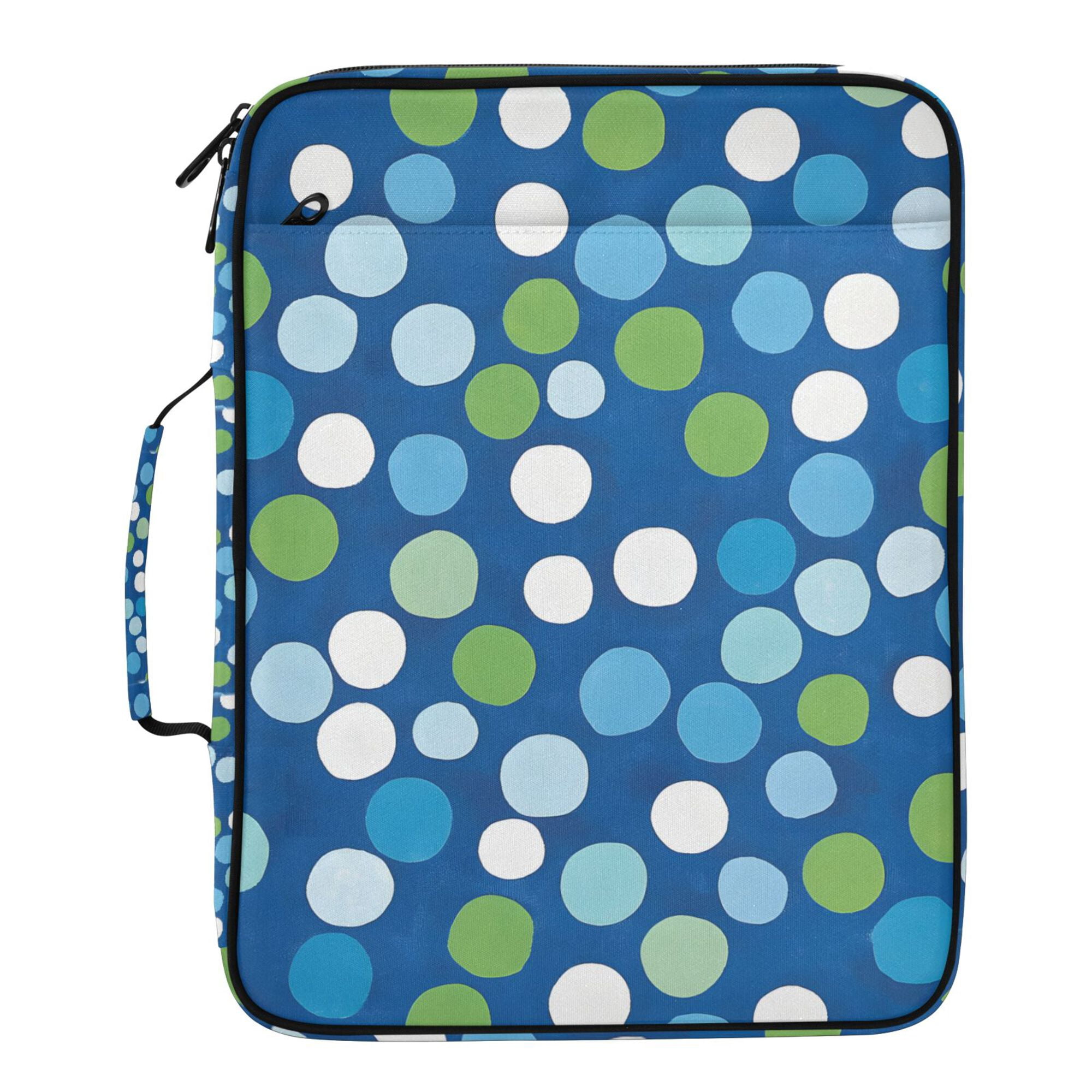 FORMRS Accordion File Folder A4 Size 7-Pocket Expanding Document Organizer Bag with 3 Ring Binder, Blue Dots