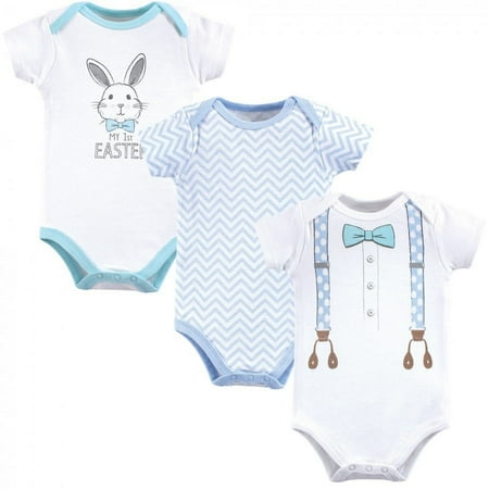 UPC: 0660168723762 | Little Treasure Baby Boy Cotton Bodysuits 3pk  Boy First Easter  0-3 Months