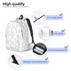 thumbnail image 3 of Disketp Poodle Dog Mochila de Lona Estampada, Mochila Escolar de Viaje Ligera para Estudiantes y Portátil-Small, 3 of 5