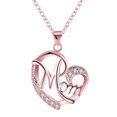 thumbnail image 2 of AYYUFE Rhinestone Mom Letter Love Heart Pendant Necklace Birthday, 2 of 8