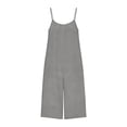 thumbnail image 6 of XPMWRP Women's Sleeveless Backless Jumpsuit Casual Loose Wide Leg Overalls with Pockets for Summer Vacation Gray L, 6 of 6