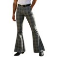 thumbnail image 2 of CONZONE Mens Casual Flared Pants Straight Leg Vintage Pants for Men Trendy Slim Fit Plaid Bell Bottom With Pockets, 2 of 5