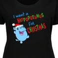 thumbnail image 4 of Inktastic I Want a Hippopotamus for Christmas Cute Stuffed Hippo Women's Plus Size T-Shirt, 4 of 5