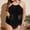 Black, variant on Plus Size Two-Piece Tankini Swimsuit with Mesh Tummy Control Panel