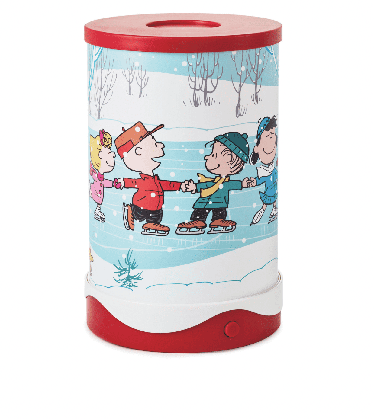 Hallmark Christmas Peanuts Gang Ice Skating Rotating Musical Lamp with
