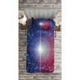 thumbnail image 3 of Ambesonne Astrology Quilted Bedspread Set 2 Pcs, Connected Dots Signs, Twin Size, Blue White and Red, 3 of 3