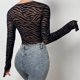 thumbnail image 4 of Body con cuello cuadrado, Body de corte alto para mujer Body de corte alto Body de malla Innovación moderna, 4 of 6