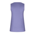 thumbnail image 5 of Homenesgenics Tank Tops for Women Women's 2025 Summer Solid Color Round Sports for Outer Wear Bottoming Short Purple XL, 5 of 5