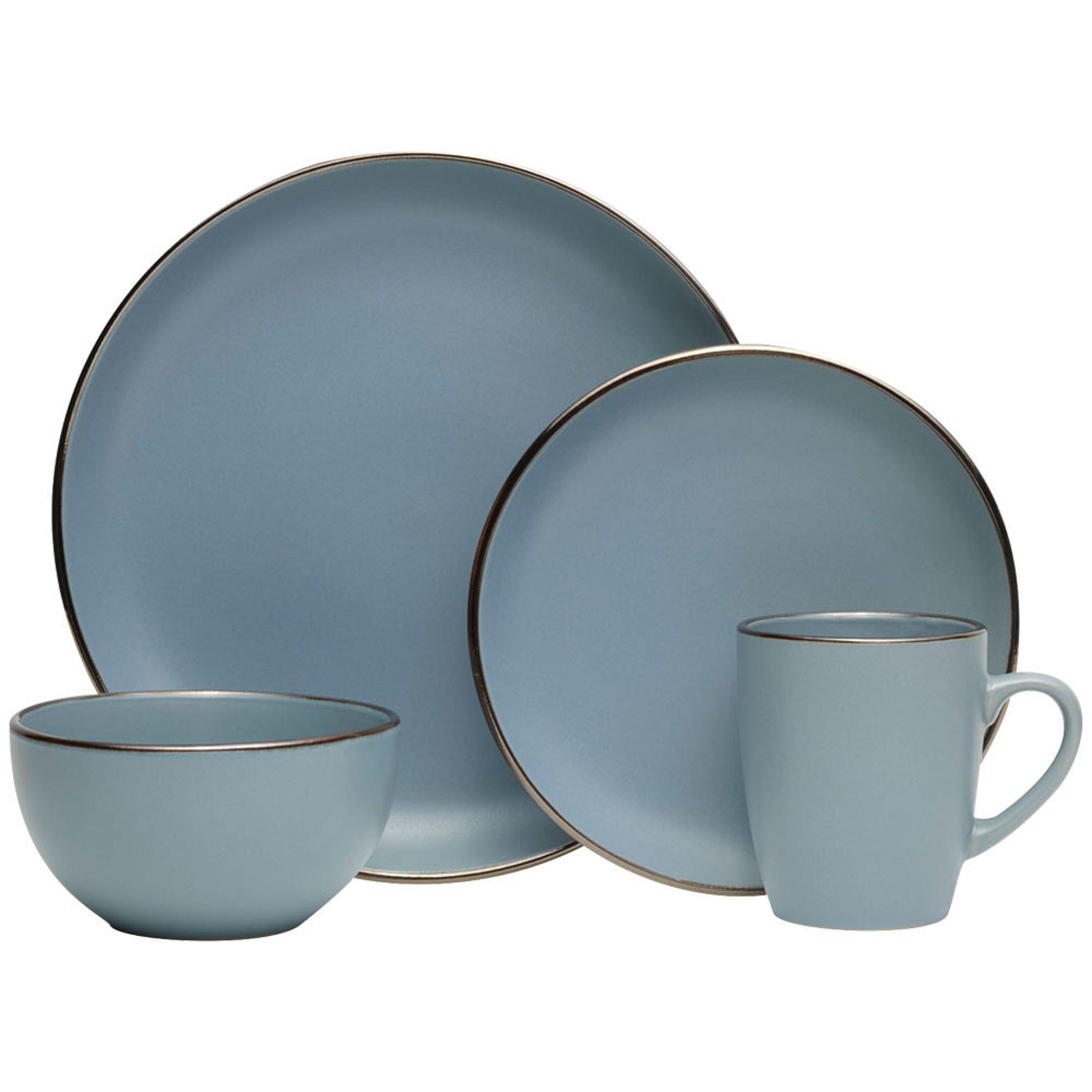 Pfaltzgraff Hadlee Blue 16 Piece Stoneware Stoneware Dinnerware Set