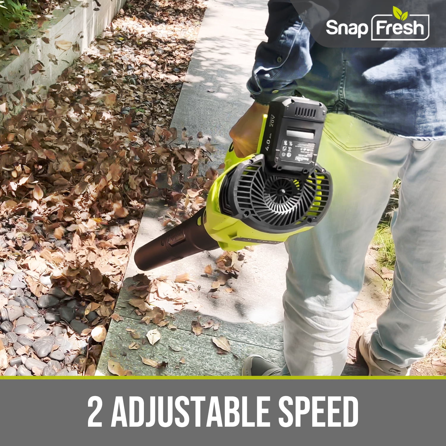 Snap Fresh Upgraded 350 CFM at 20V Battery Powered Cordless Leaf Blower