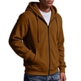thumbnail image 6 of UDAUDU Mens Zip Up Hoodie Long Sleeve Solid Sweatshirts Fleece Casual Vintage Hooded Athletic Full Zip Jacket with Pockets M, 6 of 8