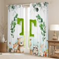 thumbnail image 2 of Feelyou Cartoon Monogrammed T Curtains Pack of 2 (42x84 Each) for Kids, Jungle Raccoon Curtains Blackout, Cute Animal Wildlife Bedroom Curtains, Window Curtains Decor, 2 of 6