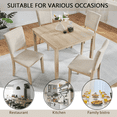 thumbnail image 6 of Lovableguy Wooden Farmhouse Dining Table Set for 4,5-Piece Kitchen Table ＆ Dining Chairs Set with Linen Upholstered Seats,for Living Room,Kitchen,Light Oak & Beige, 6 of 9