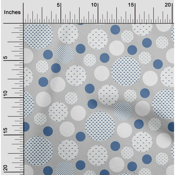 oneOone Cotton Flex Light Gray Fabric Geometric & Polka Sewing Material Print Fabric By The Yard 40 Inch Wide